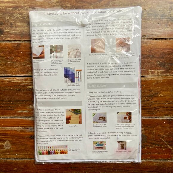 Maydear Cross Stitch Pre-Printed Stamped Kit H005 Pink Rose Floral Bouquet NEW - Picture 3 of 3